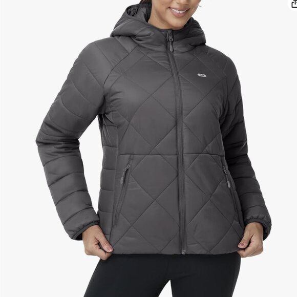 NWT Packable Puffer Jacket Pockets hood Quilted Size M - Picture 1 of 8